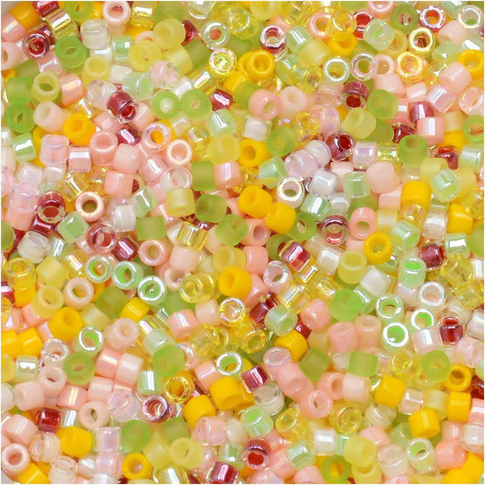 Miyuki Delica Seed Beads, 11/0 Size, #MIX09 Pink Lemonade Mix (7.2 Gram Tube)