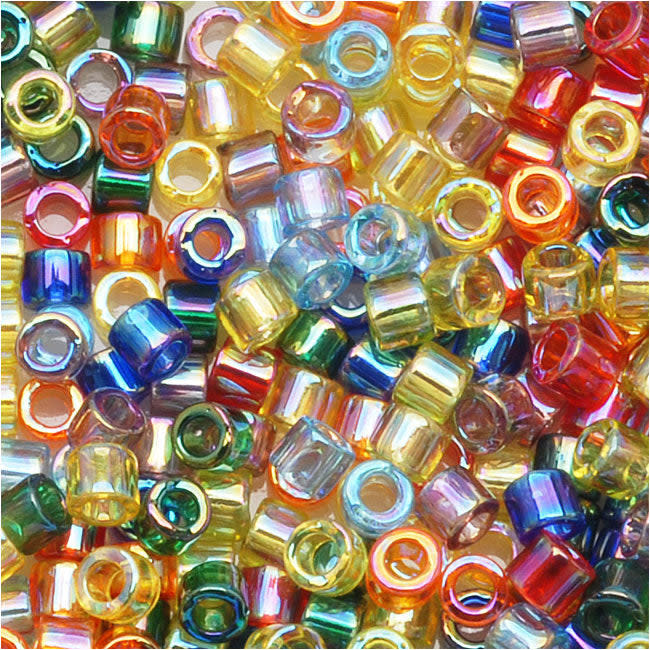 Miyuki Delica Seed Beads, 11/0 Size, Mix Multi Rainbow AB (7.2 Grams)