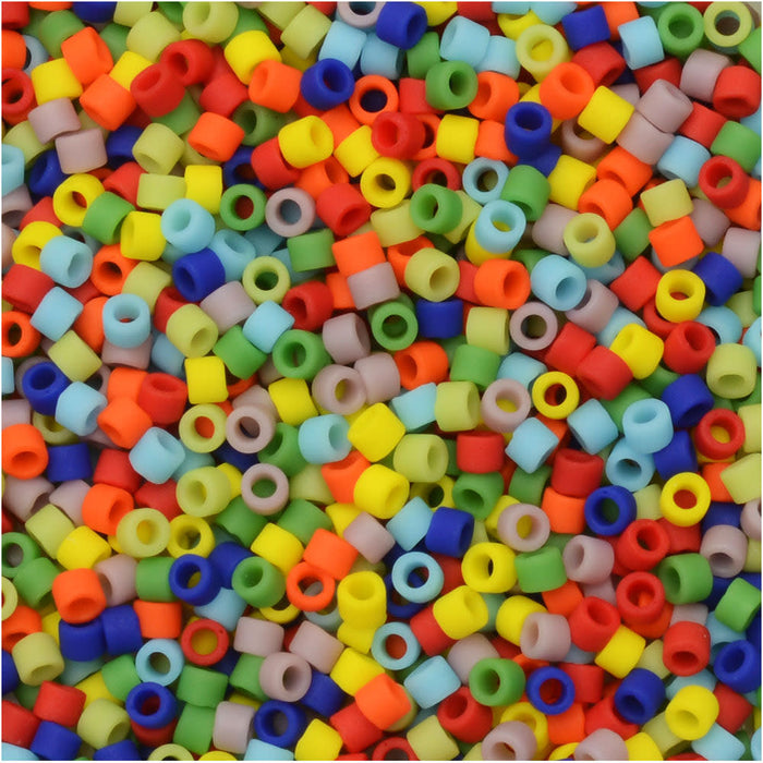 Miyuki Delica Seed Beads, 11/0 Size, #MIX42 Matte Rainbow Mix (7.2 Gram Tube)
