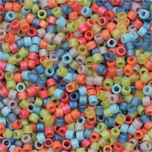 Miyuki Delica Seed Beads, 11/0 Size, #DB-MIX43 Matte Rainbow AB Mix (7.2 Gram Tube)