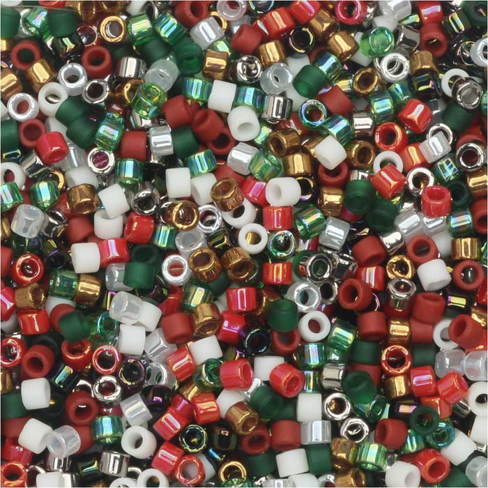 Miyuki Delica Seed Beads, 11/0 Size, #DB-MIX45 Christmas Mix (2.5 Inch Tube)