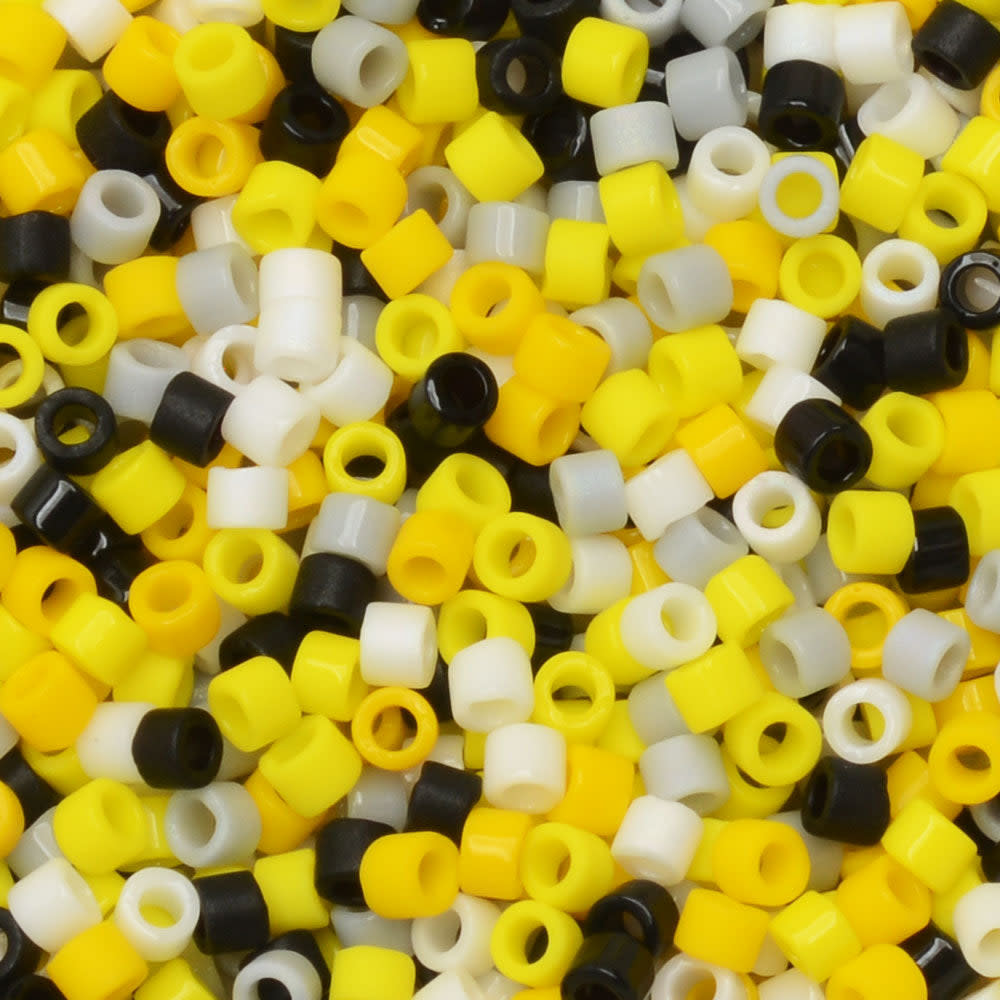 Miyuki Delica Seed Beads, 11/0 Size, #MIX9006 Lemon Pepper Mix (7.2 Gram Tube)