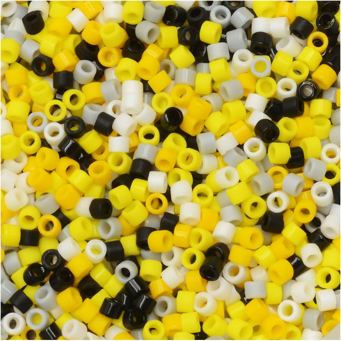 Miyuki Delica Seed Beads, 11/0 Size, #MIX9006 Lemon Pepper Mix (7.2 Gram Tube)