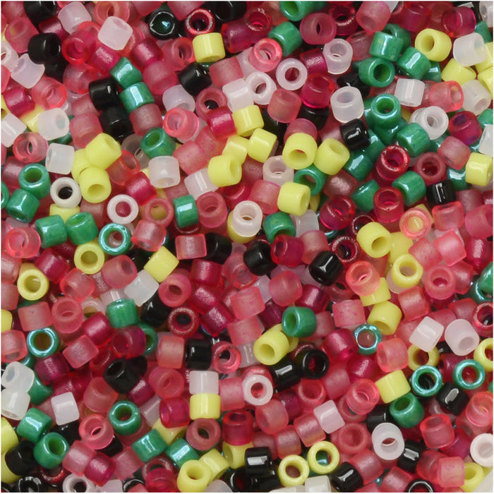 Miyuki Delica Seed Beads, 11/0 Size, #MIX9041 Watermelon Mix (7.2 Gram Tube)