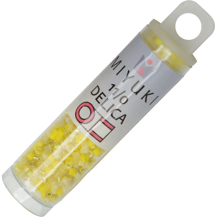 Miyuki Delica Seed Beads, 11/0 Size, #MIX9054 Lemon Zest Mix (7.2 Gram Tube)