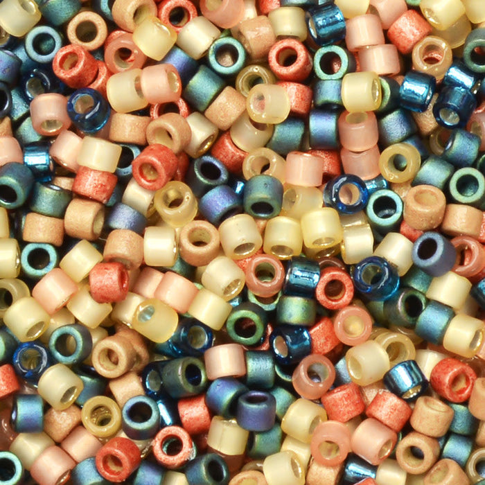 Miyuki Delica Seed Beads, 11/0 Size, #MIX9090 Surf And Sand Mix (7.2 Gram Tube)