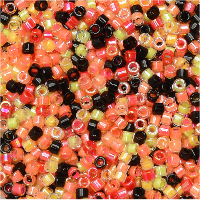 Miyuki Delica Seed Beads, 11/0 Size, #MIX9094 Sunrise Glow Mix (7.2 Gram Tube)