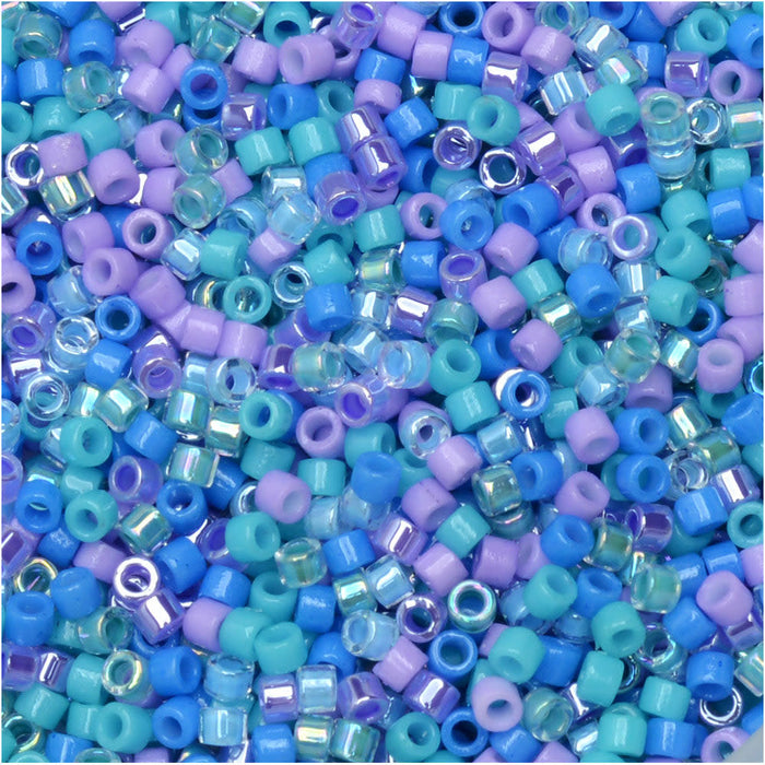 Miyuki Delica Seed Beads, 11/0 Size, #MIX9100 Cool Waters Mix (7.2 Gram Tube)