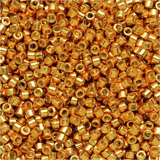 Miyuki Delica Seed Beads, 11/0 Duracoat Galvanized Yellow Gold DB1833, Bulk Bag (50g)