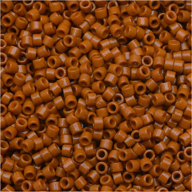 Miyuki Delica Seed Beads, 11/0 Duracoat Opaque Persimmon Orange DB2108, Bulk Bag (50g)