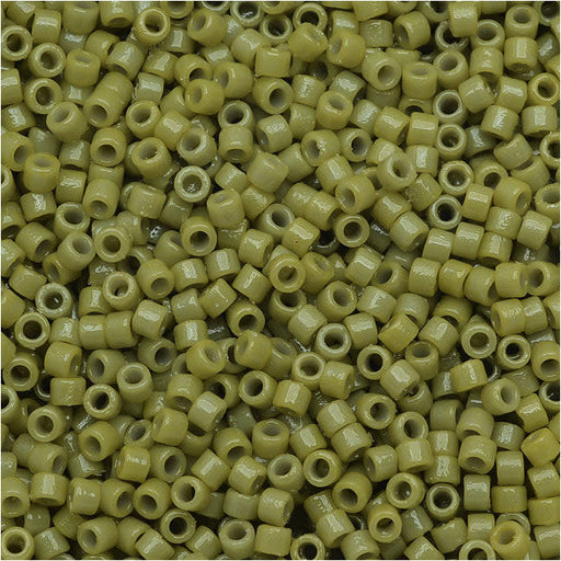 Miyuki Delica Seed Beads, 11/0 Size Duracoat Opaque Cactus Green DB2124, Bulk Bag (50g)