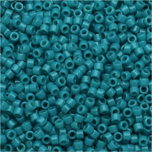 Miyuki Delica Seed Beads, 11/0 Size Duracoat Opaque Azure Blue DB2133, Bulk Bag (50g)