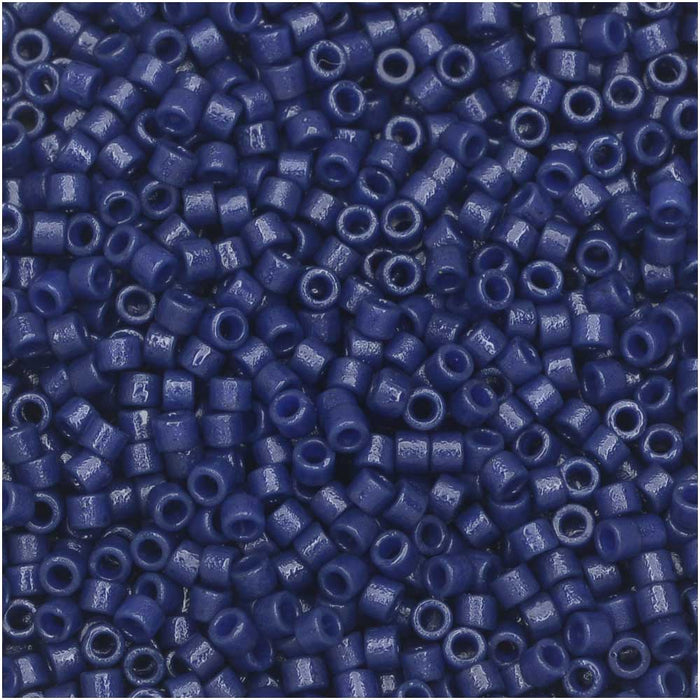 Miyuki Delica Seed Beads, 11/0 #2143 Duracoat Navy Blue Matte Opaque Dyed, Bulk Bag (50g)
