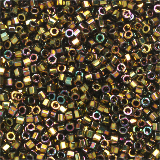 Miyuki Delica Seed Beads, 11/0 Size, #0023 Metallic Light Bronze Iris (7.2 Gram Tube)