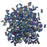 Miyuki Half Tila 2 Hole Rectangle Beads 5x2.3mm - Matte Black AB 7.8 Grams