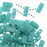 Miyuki Half Tila 2 Hole Rectangle Beads 5x2.3mm - Matte Opaque Turquoise AB 7.8 Grams