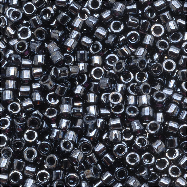 Miyuki Delica Seed Beads, 10/0 Size, Gun Metal Gray, DBM0001 (7.2 Grams)