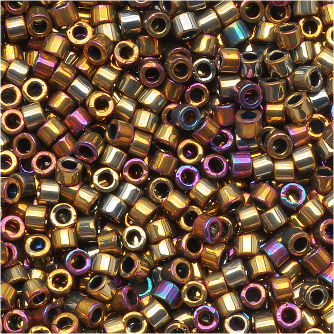 Miyuki Delica Seed Beads, 10/0 Size, Metallic Purple Gold Iris DBM0029 (7.2 Grams)