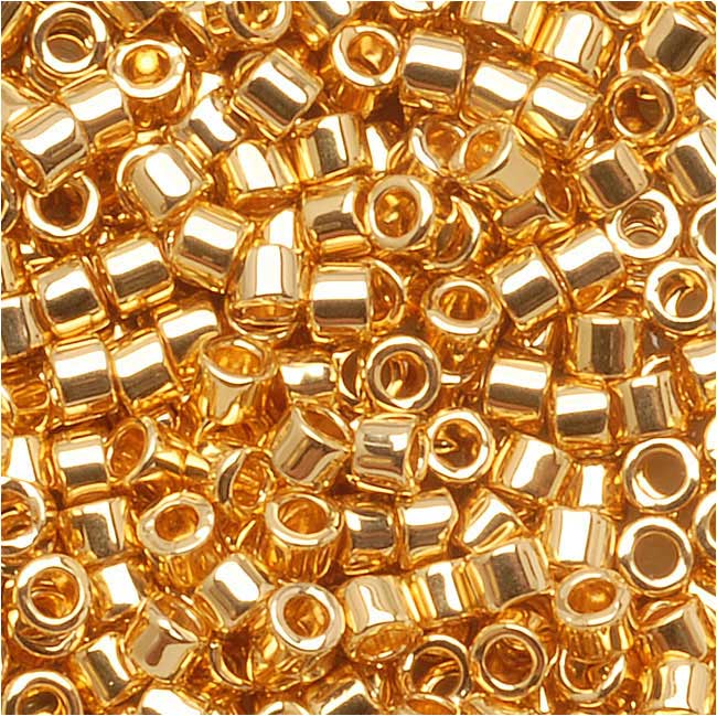 Miyuki Delica Seed Beads, 10/0 Size, 24K Gold Plated DBM0031 (7.2 Grams)