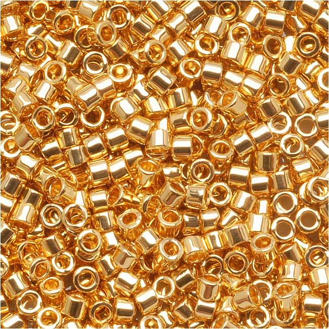 Miyuki Delica Seed Beads, 10/0 Size, 24K Gold Plated DBM0031 (7.2 Grams)