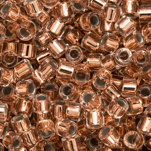 Miyuki Delica Seed Beads, 10/0 Size, Copper Lined Crystal DBM0037 (7.2 Grams)