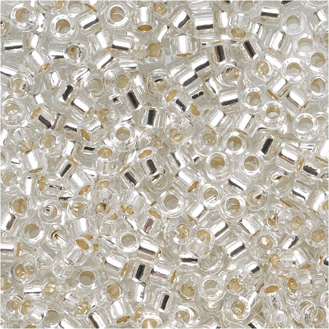 Miyuki Delica Seed Beads, 10/0 Size, Silver Lined Crystal DBM0041 (7.2 Grams)