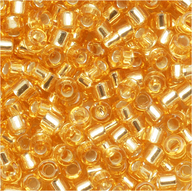 Miyuki Delica Seed Beads, 10/0 Size, Silver Lined Gold DBM0042 (7.2 Grams)