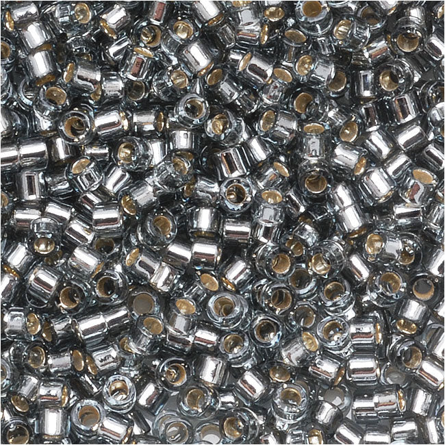 Miyuki Delica Seed Beads, 10/0 Size, Silver Lined Grey DBM0048 (7.2 Grams)