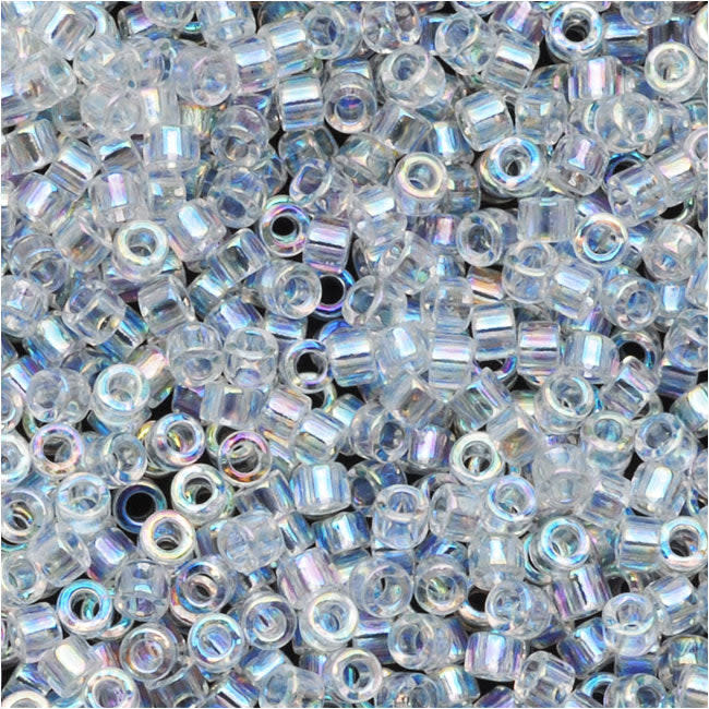 Miyuki Delica Seed Beads, 10/0 Size, Crystal AB DBM0051 (7.2 Grams)
