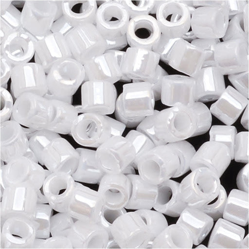 Miyuki Delica Seed Beads, 10/0 Size, Opaque White Pearl DBM0201 (7.2 Grams)