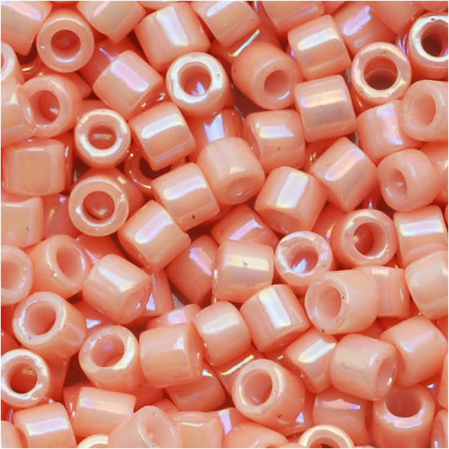 Miyuki Delica Seed Beads, 10/0 Size, Opaque Salmon AB Pink DBM0207 (7.2 Grams)