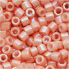 Miyuki Delica Seed Beads, 10/0 Size, Opaque Salmon AB Pink DBM0207 (7.2 Grams)