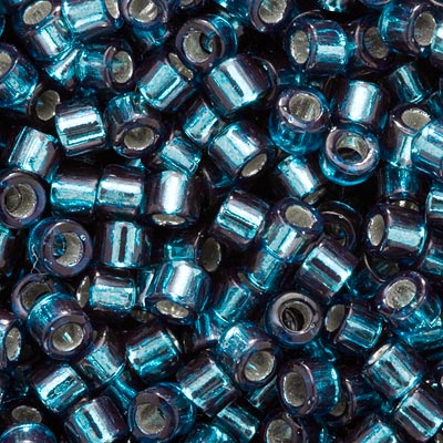 Miyuki Delica Seed Beads, 10/0 Size, Silver Lined Blue Zircon DBM0608 (7.2 Grams)