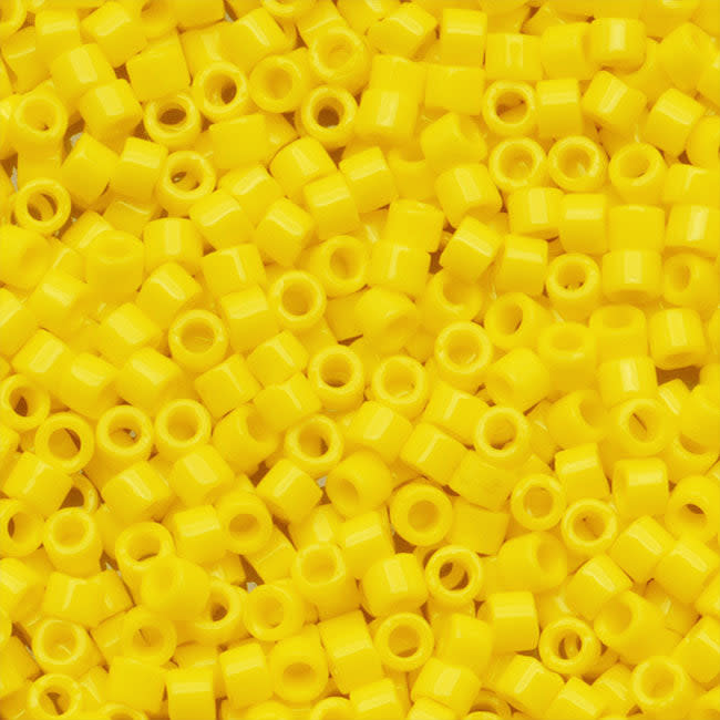 Miyuki Delica Seed Beads, 10/0 Size, Opaque Yellow DBM0721 (7.2 Grams)