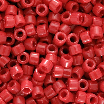 Miyuki Delica Seed Beads, 10/0 Size, Opaque Red DBM0723 (7.2 Grams)