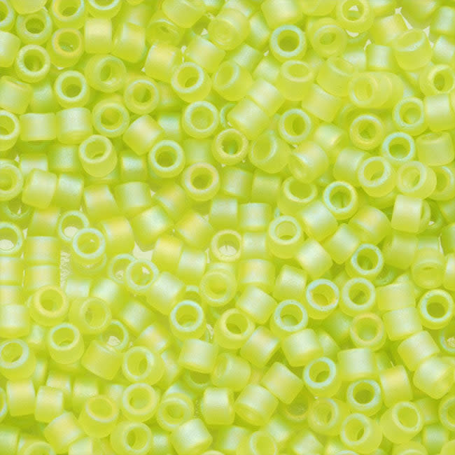 Miyuki Delica Seed Beads, 10/0 Size, Matte Chartreuse AB DBM0860 (7.2 Grams)