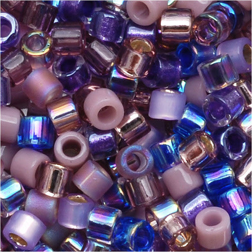 Miyuki Delica Seed Beads, 10/0 Size, Mix Lilac Mixed Light Purples (7.2 Grams)