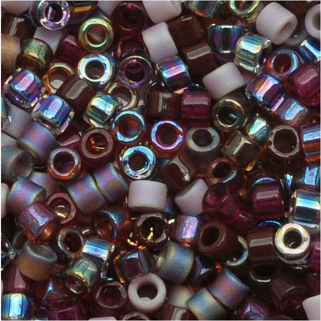 Miyuki Delica Seed Beads, 10/0 Size, Mix Vinyard Mixed Purples (7.2 Grams)