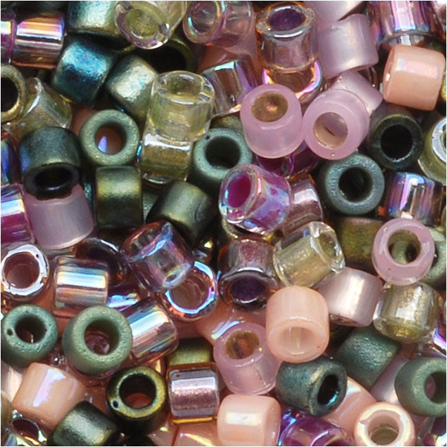 Miyuki Delica Seed Beads, 10/0 Size, Mix Lavender Garden Pink Green (7.2  Grams) — Beadaholique