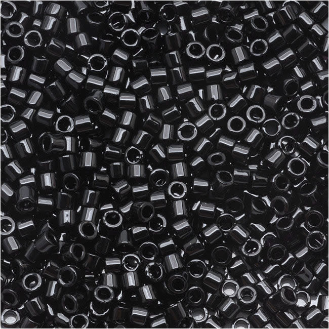 Miyuki Delica Seed Beads, 15/0 Size, Opaque Black DBS010 (4 Grams)