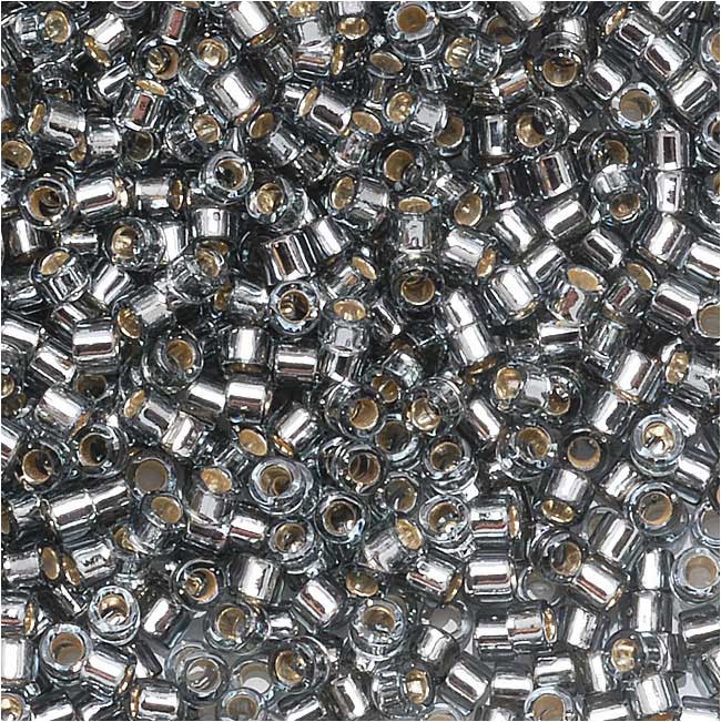Miyuki Delica Seed Beads, 15/0 Size, Silver Lined Grey DBS048 (4 Grams)