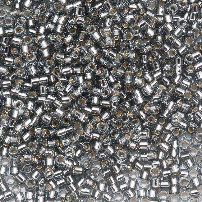 Miyuki Delica Seed Beads, 15/0 Size, Silver Lined Grey DBS048 (4 Grams)