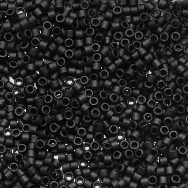 Miyuki Delica Seed Beads, 15/0 Size, Matte Black DBS310 (4 Grams)