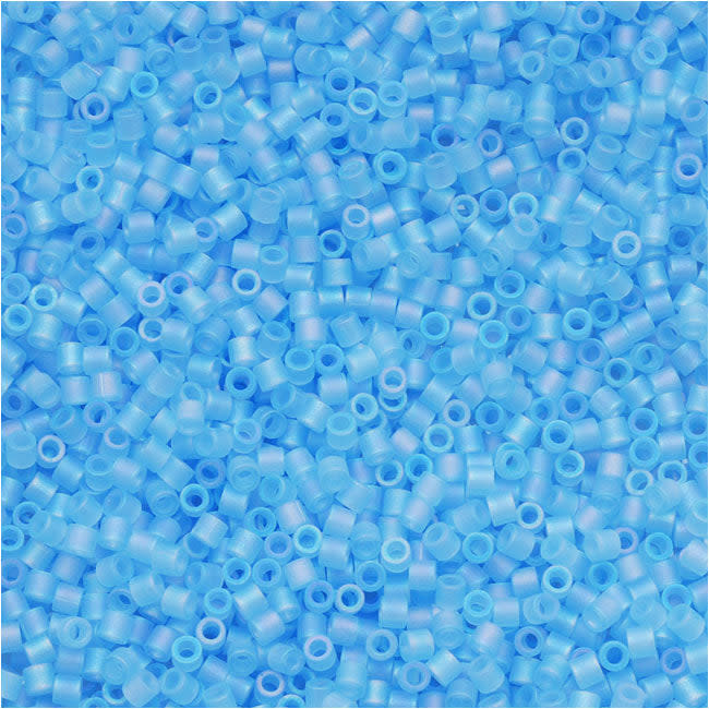 Miyuki Delica Seed Beads, 15/0 Size, Matte Sky Blue AB DBS861 (4 Grams)