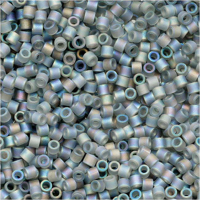 Miyuki Delica Seed Beads, 15/0 Size, Matte Grey AB DBS0863 (4 Grams)