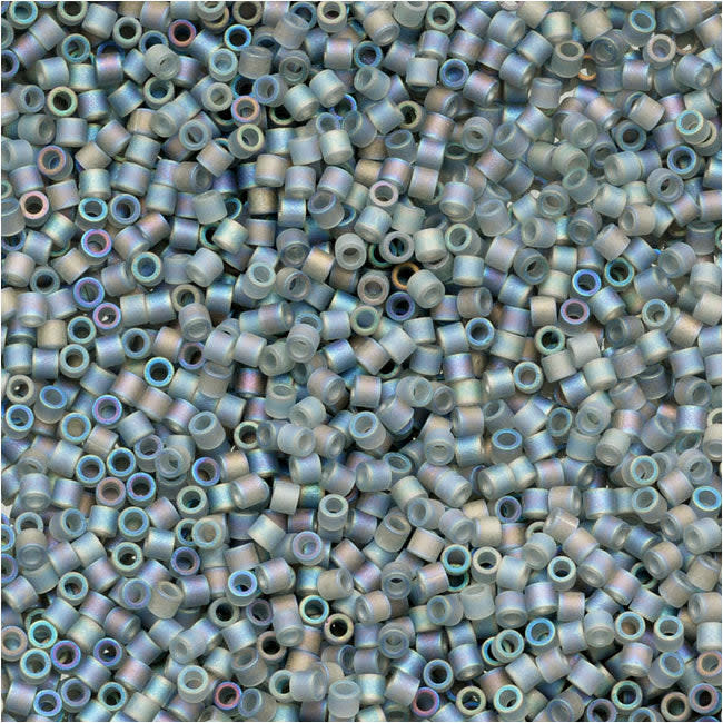 Miyuki Delica Seed Beads, 15/0 Size, Matte Grey AB DBS0863 (4 Grams)