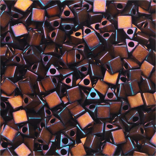 Miyuki, Sharp Triangle Beads 8/0, Matte Metallic Dark Raspberry (7.2 Grams)