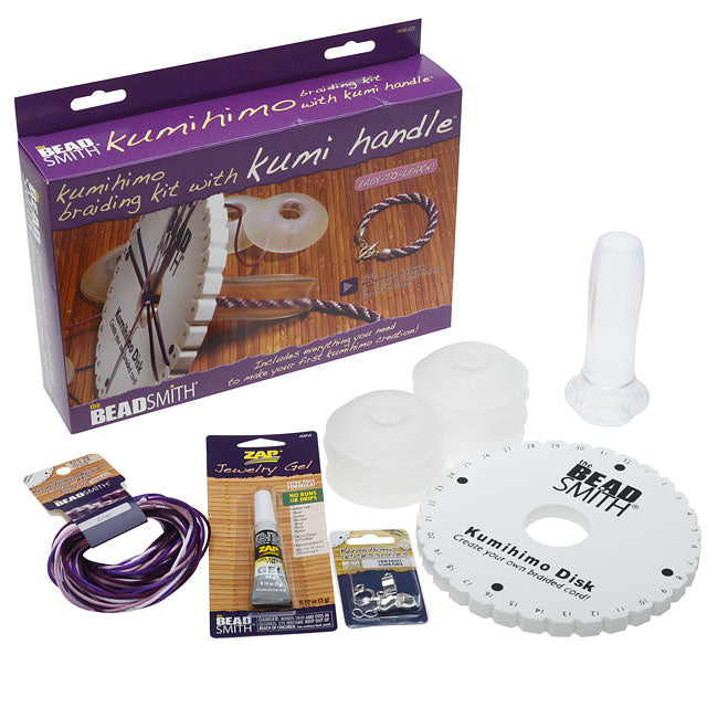 The Beadsmith Kumihimo Starter Kit, with Kumi Handle and Round Disk