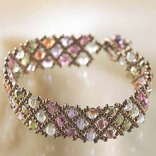 Create Your Own DIY Miyuki Glass Bead Bracelet Kit - Woven Net Pattern