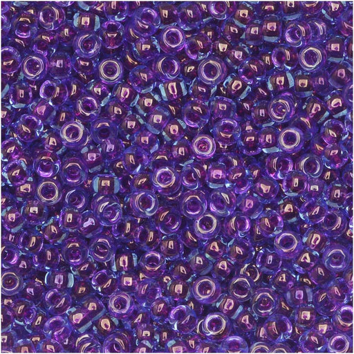 Miyuki Round Seed Beads, 11/0 Size, #352 Purple Lined Aqua (8.5 Gram Tube)